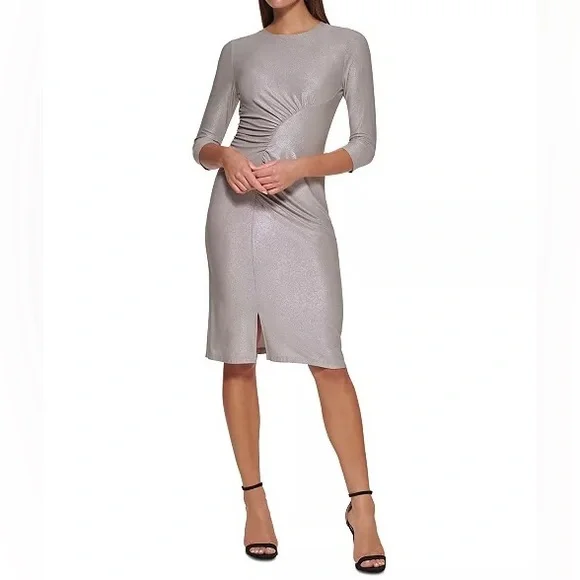 NWT Tommy Hilfiger Silver Sheath Dress - Picture 4 of 4